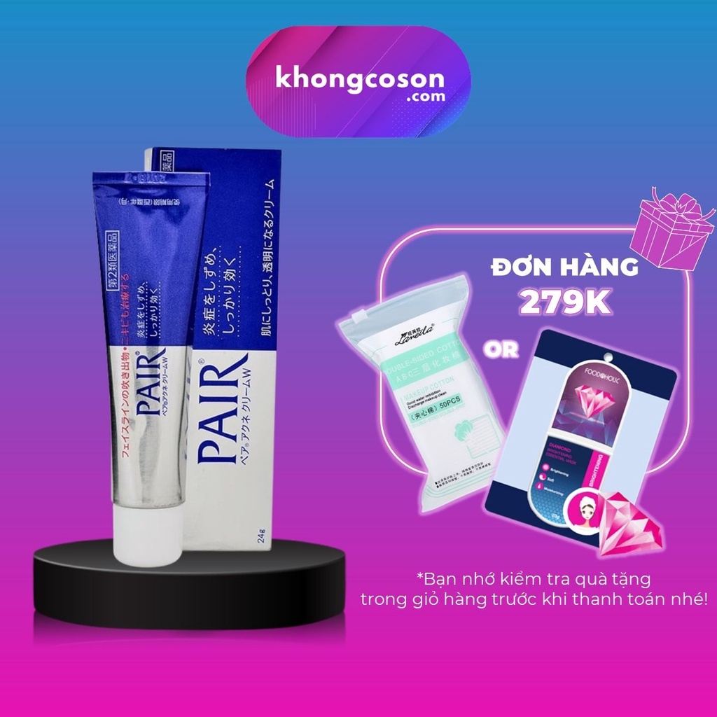 Kem Mụn Pair Giúp Ngăn Ngừa Giảm Làm Sạch Các Nốt Mụn Sưng Acne W Cream Nhật Bản 24g – Khongcoson