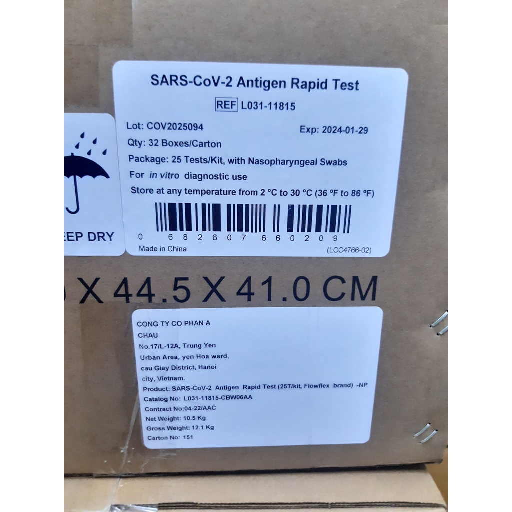 Hộp 5 Bộ Kit Test Covid Flowflex SARSCoV-2 Antigen Rapid Test