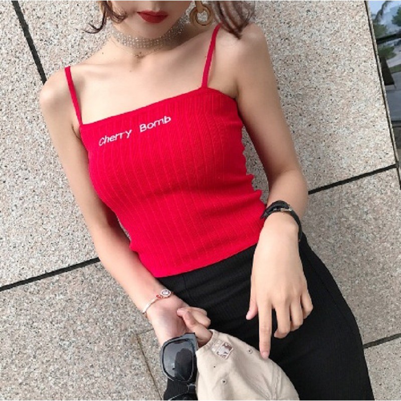 Áo hai dây ôm CHERRY áo 2 dây croptop nữ thun gân mềm mịn - VIETSTAR