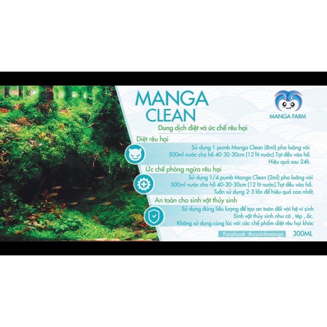 MANGA CLEAN - Dung Dịch Diệt Và Ức Chế Rêu Hại