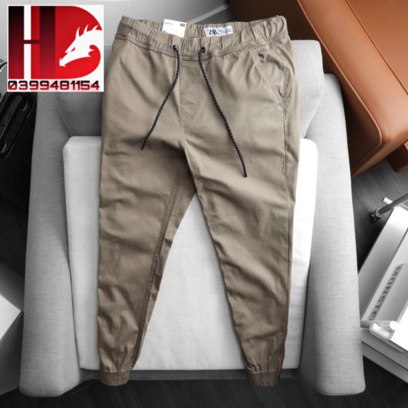 Quần jogger nam kaki cao cấp có dây rút dáng hàn quốc không ra màu không xù lông QJG01