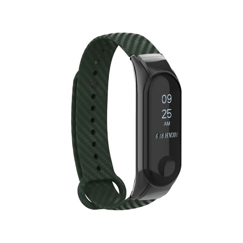 Dây đeo silicon viền khung kim loại thời trang cho đồng hồ thông minh Xiaomi Mi Band 3