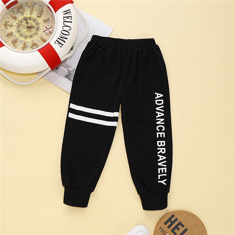 Quần thể thao Mikrdoo màu đen thời trang mùa thu cho trẻ nhỏ