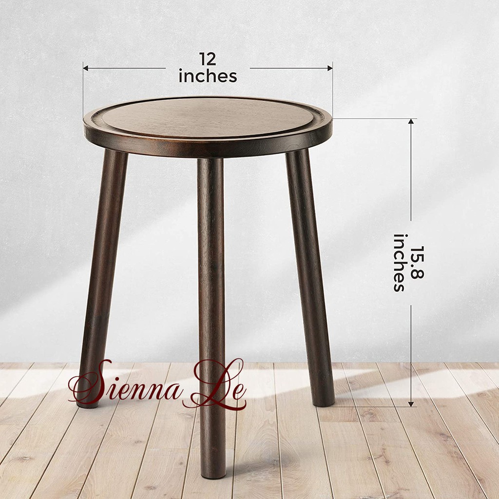 Sienna Le  Kệ Giá Tròn Nhỏ Đỡ Chậu Hoa Đôn Gỗ - Chân Tháo Rời Mặt Bàn Có Khoét Rãnh - Bàn Trà Bàn Coffee 40x30cm