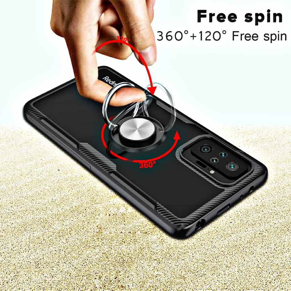 Ốp lưng Redmi Note 10 Pro FREESHIP Từ 50k chống sốc giá đỡ Iring lưng trong viền màu cao cấp