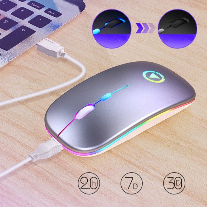 Chuột Không Dây A2 - LED RGB - Chống Ồn Thích Hợp Cho Dân Văn Phòng ( BH 6 tháng ) | BigBuy360 - bigbuy360.vn