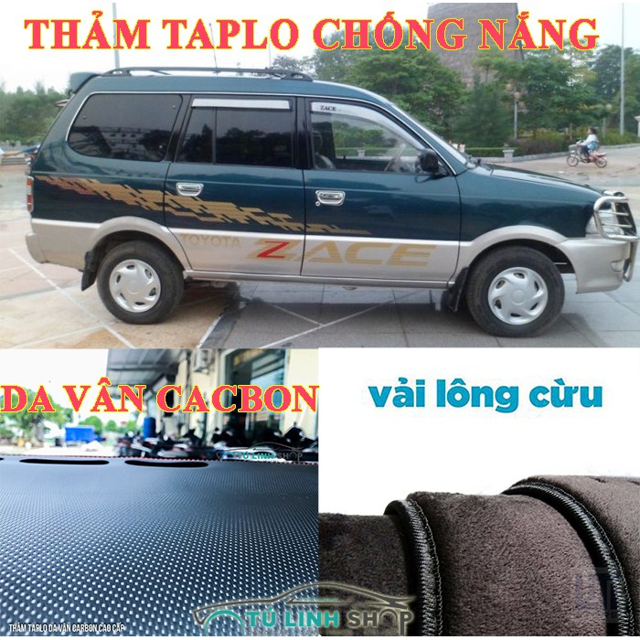 Thảm taplo Toyota Zace, Vios, Yaris, Rush, Raize, Veloz, Avanza, Previa chính hãng MINCAR hoặc bằng Nhung, Da vân cacbon