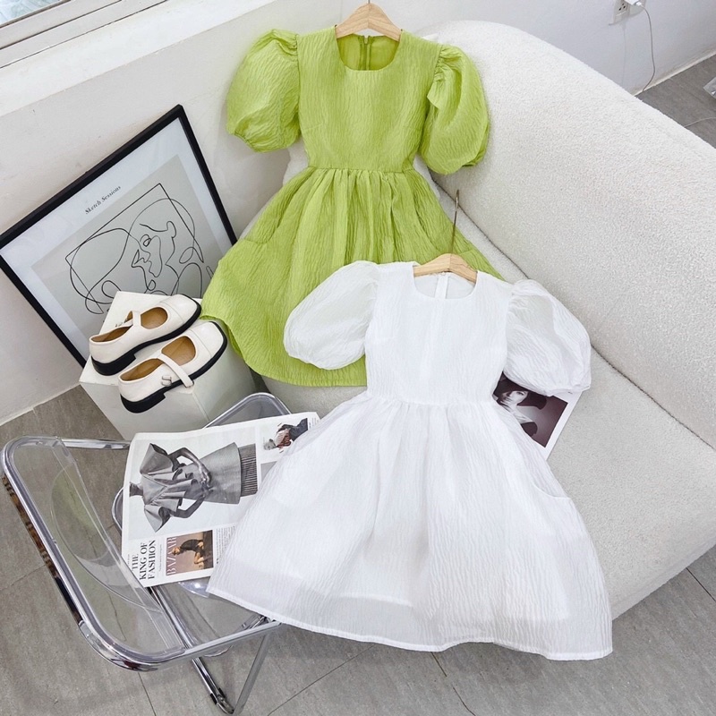 Đầm Váy Babydoll 2 Túi Chất Vải Tafta Xốp