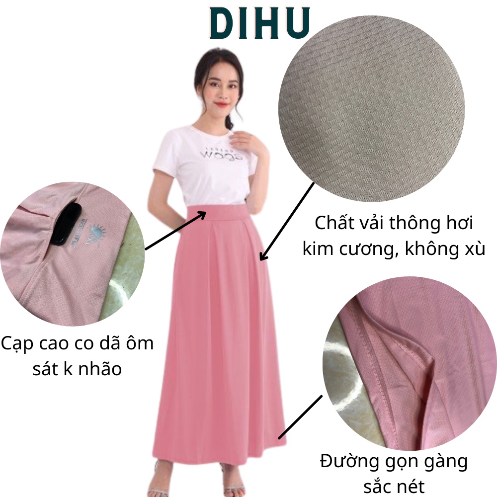 Váy chống nắng nữ 1 lớp , Quây chống nắng thun lạnh thông hơi kim cương đẹp mát thoáng DiHu fashion