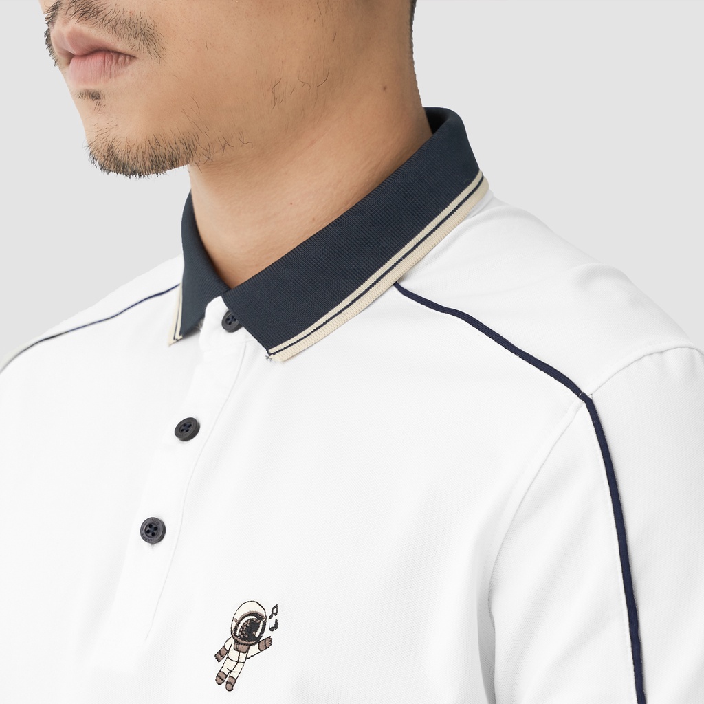 Áo thun POLO nam MiO phối cổ thêu phi hành gia chất vải cotton mềm mát mẫu mới 2022 - 1996 BLUE