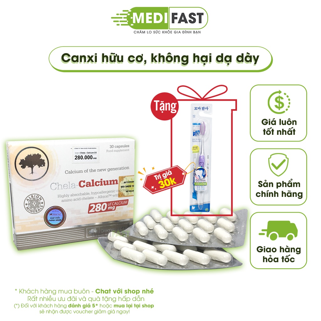 Chela Calcium bổ sung Canxi hữu cơ và D3 cho bà bầu, người lớn, mẹ sau sinh, không gây táo bón, nhập khẩu chính hãng