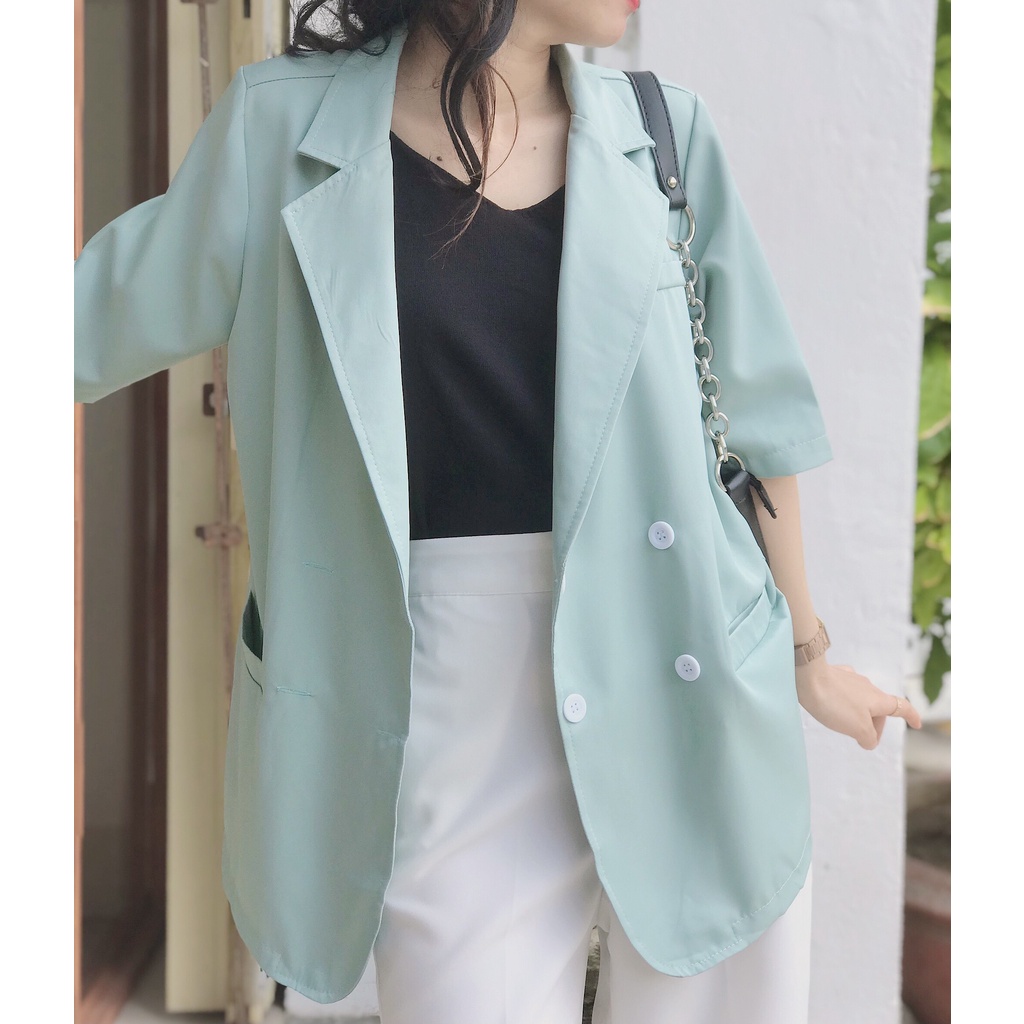 Blazer tay ngắn (hàng có sẵn) hình thật shop chụp | BigBuy360 - bigbuy360.vn