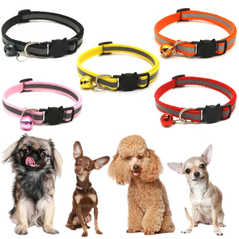 Bộ 12 Vòng Cổ Có Chuông Màu Đen Nhỏ Vừa Và Lớn Cho Chó Mèo