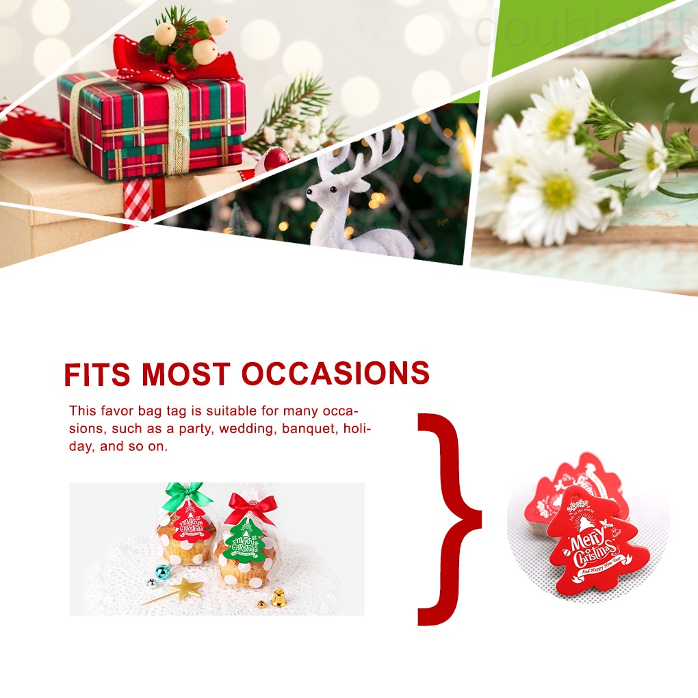 Set 100 thẻ giấy treo trang trí cây thông giáng sinh