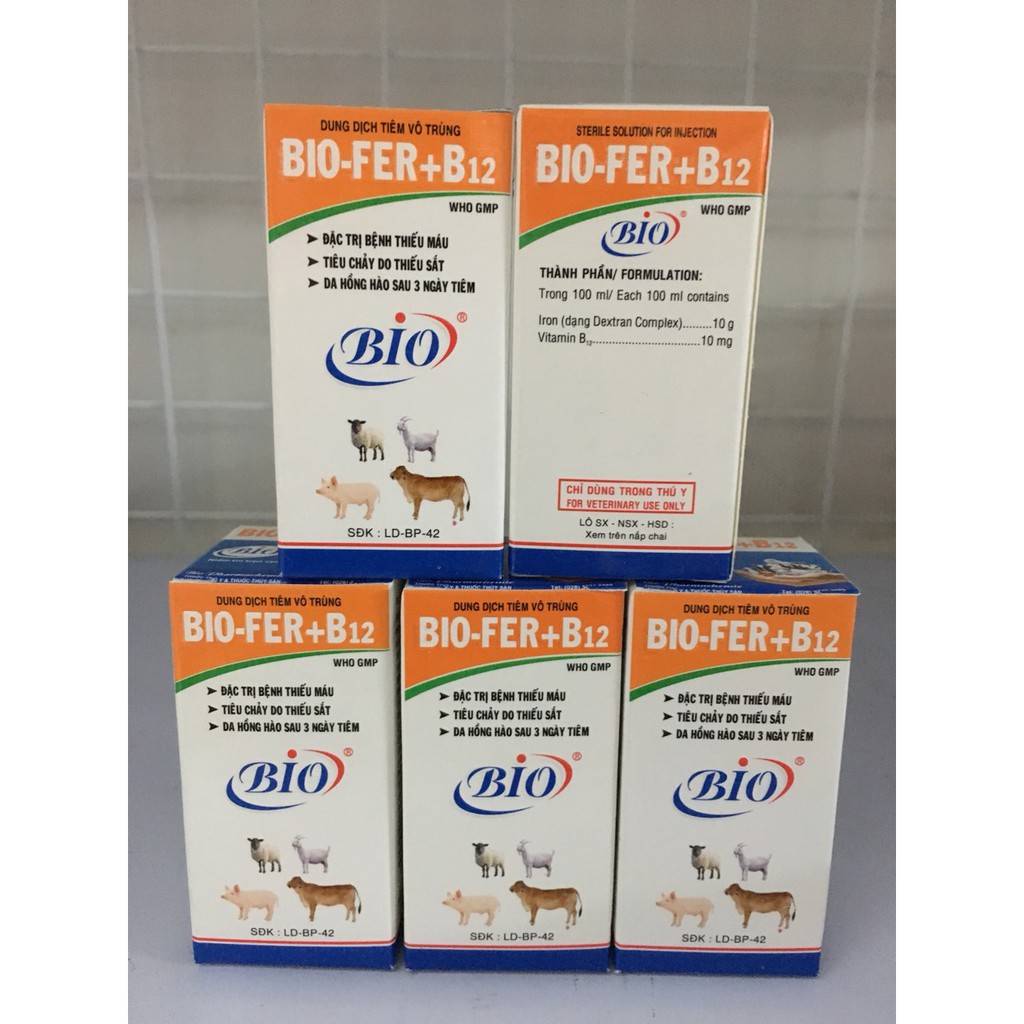 Bio-fer+B12 bổ sung sắt cho vật nuôi (20ml)