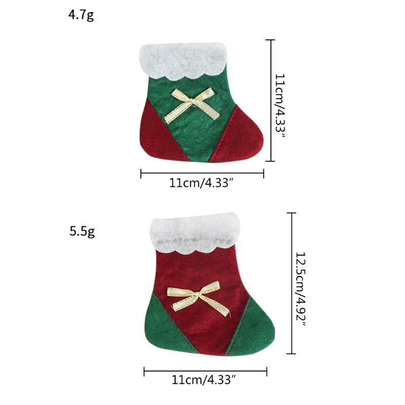 Bộ 6 Túi Đựng Muỗng Nĩa Hình Chiếc Tất Giáng Sinh