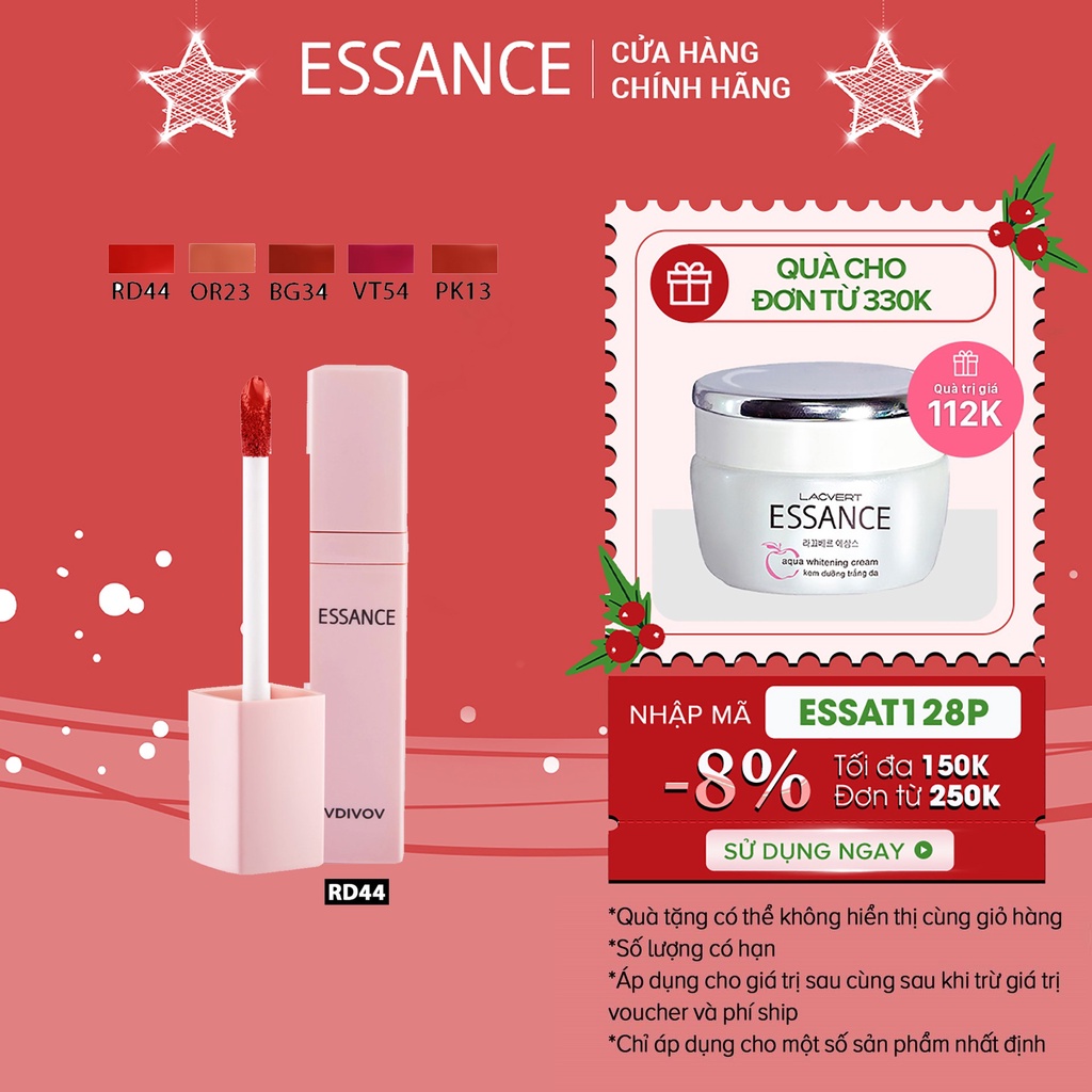 Son kem mịn mượt chuẩn màu Essance Soft Lip Liquid 3g