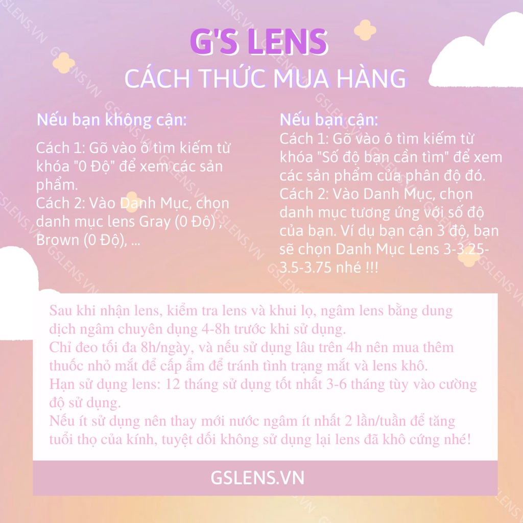 LENS CẬN 6 ĐỘ FULL MẪU KÍNH ÁP TRÒNG