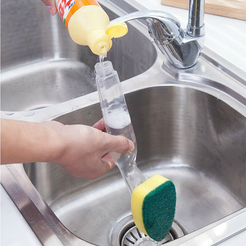 Miếng bọt biển rửa chén có tay cầm tiện lợi