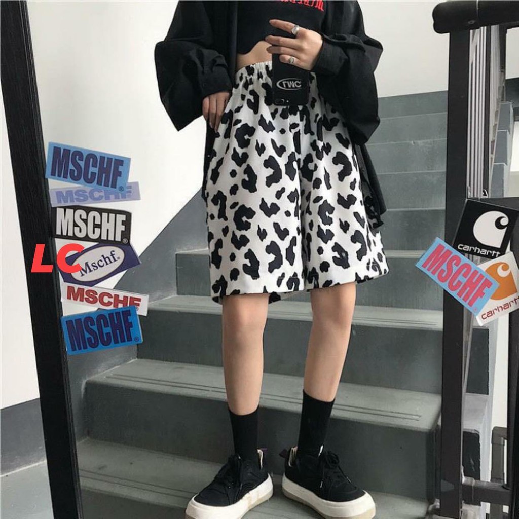 Quần short đùi unisex Bò sữa thun nam nữ chất đẹp form rộng thoải mái basic streetwear mặc nhà, chơi thể thao | BigBuy360 - bigbuy360.vn