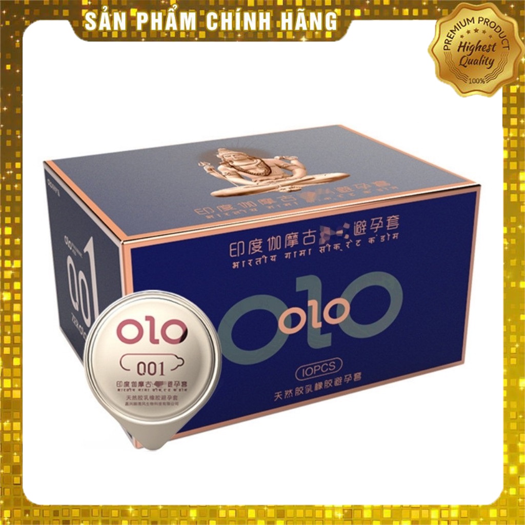 Bao cao su OLO 0.01 Siêu mỏng kéo dài thời gian nhiều gel bôi trơn - hộp 10 chiếc