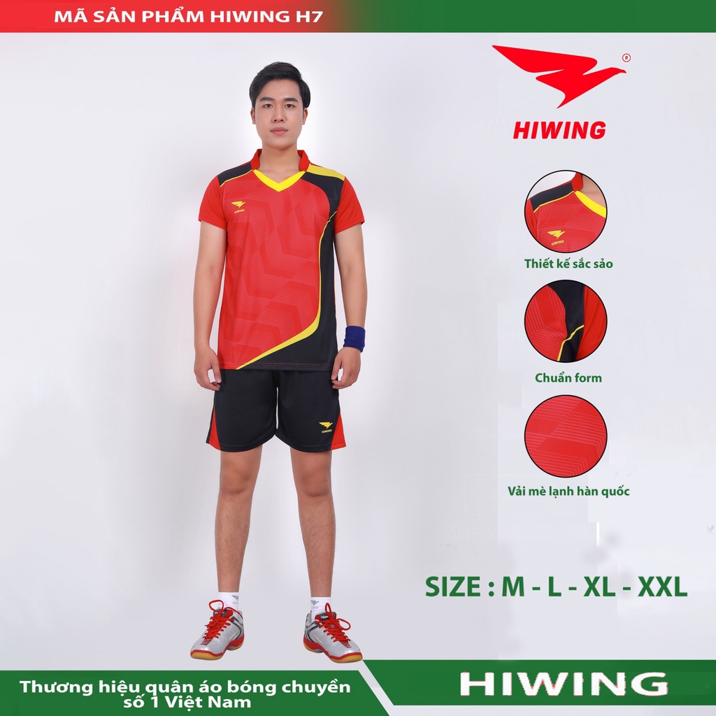 Quần Áo bóng chuyền thương hiệu Hiwing H7 Nam vải mềm , mát, thâm hút mồ hôi