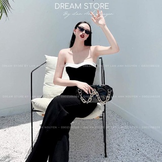 Set quần loe + áo cúp phối viền hack dáng