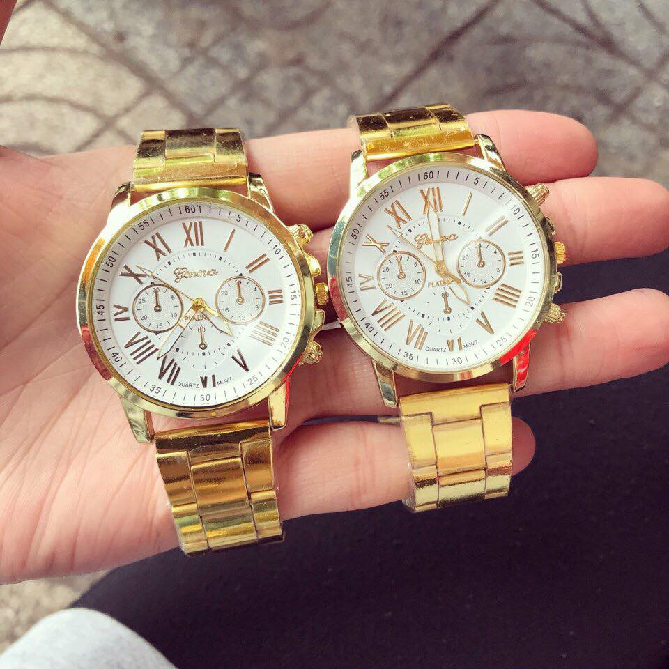 Đồng hồ nam Geneva Dây hợp kim sang trọng.