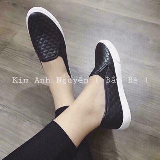 Giày slip on da trám
