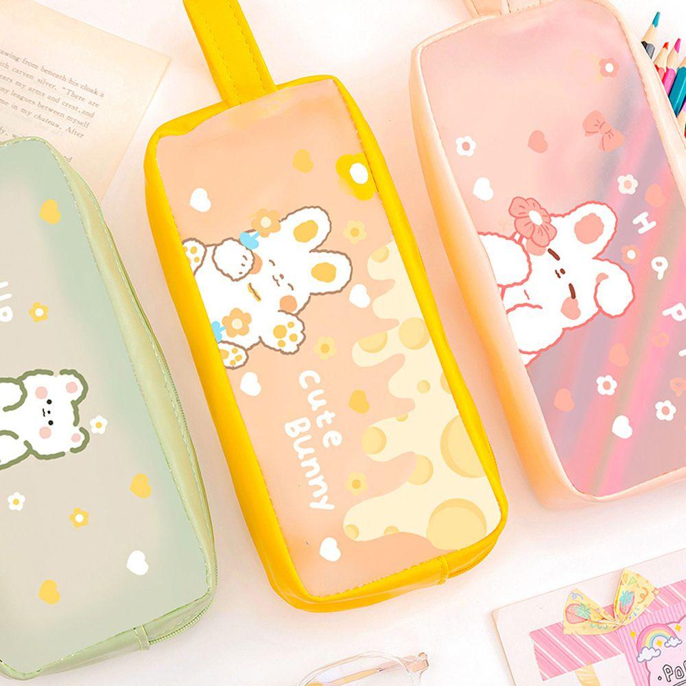 Túi Đựng Bút Bằng PVC PU Họa Tiết Động Vật Hoạt Hình Dễ Thương