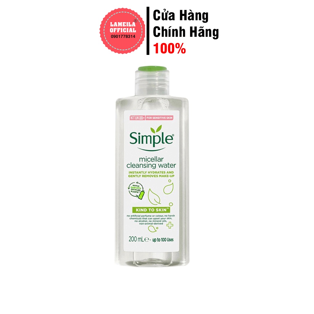 Nước tẩy trang Simple 200ml chính hãng P0345