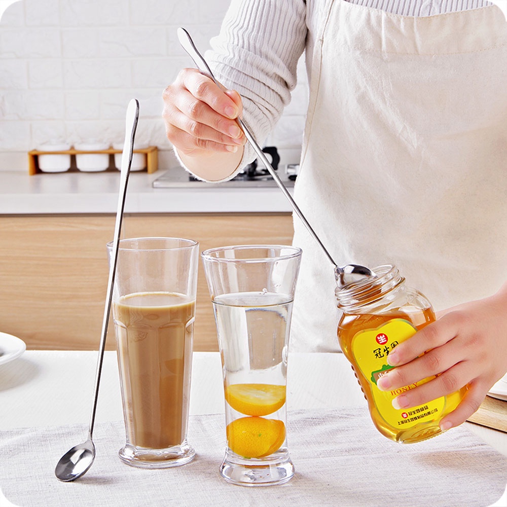 Muỗng Múc Mật Ong Cán Dài Bằng Thép Không Gỉ
