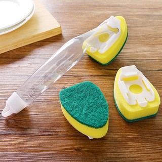 Cọ rửa bát thông minh, dụng cụ rửa bát có tay cầm đựng nước rửa bát