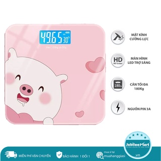 HỎA TỐC 2H - Cân điện tử sức khỏe hình heo cute tặng sẵn pin - Khả năng chịu lực 180kg Bảo hành 12 tháng
