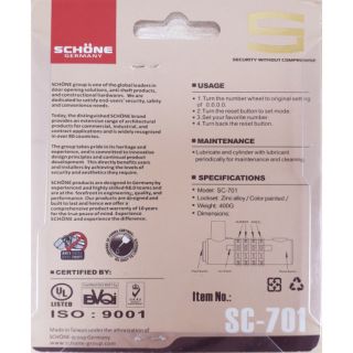 Ổ KHÓA SỐ SCHONE SC-701 CAO CẤP