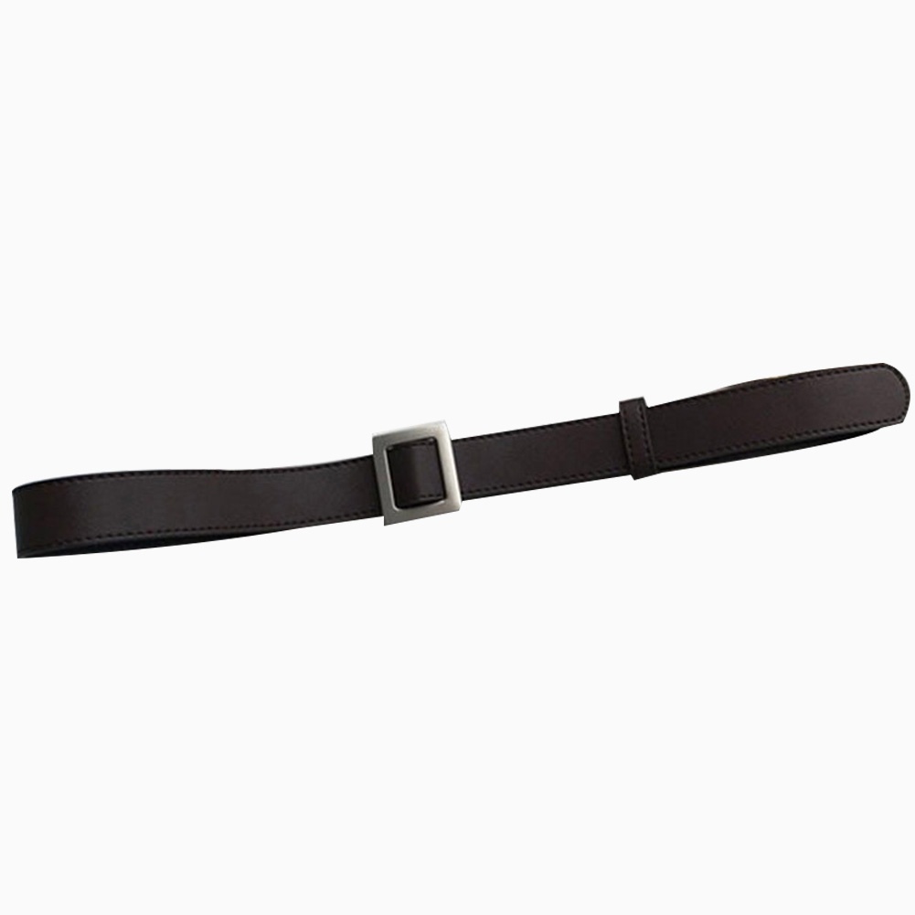 Fashion Women Faux Leather Thin No Hole Decorative Buckle Belt Jeans Waistband