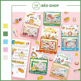 Set 40 hình dán sticker Béo shop , miếng dán trang trí sổ còng lịch sổ tay lưu niệm điện thoại bàn học ST13