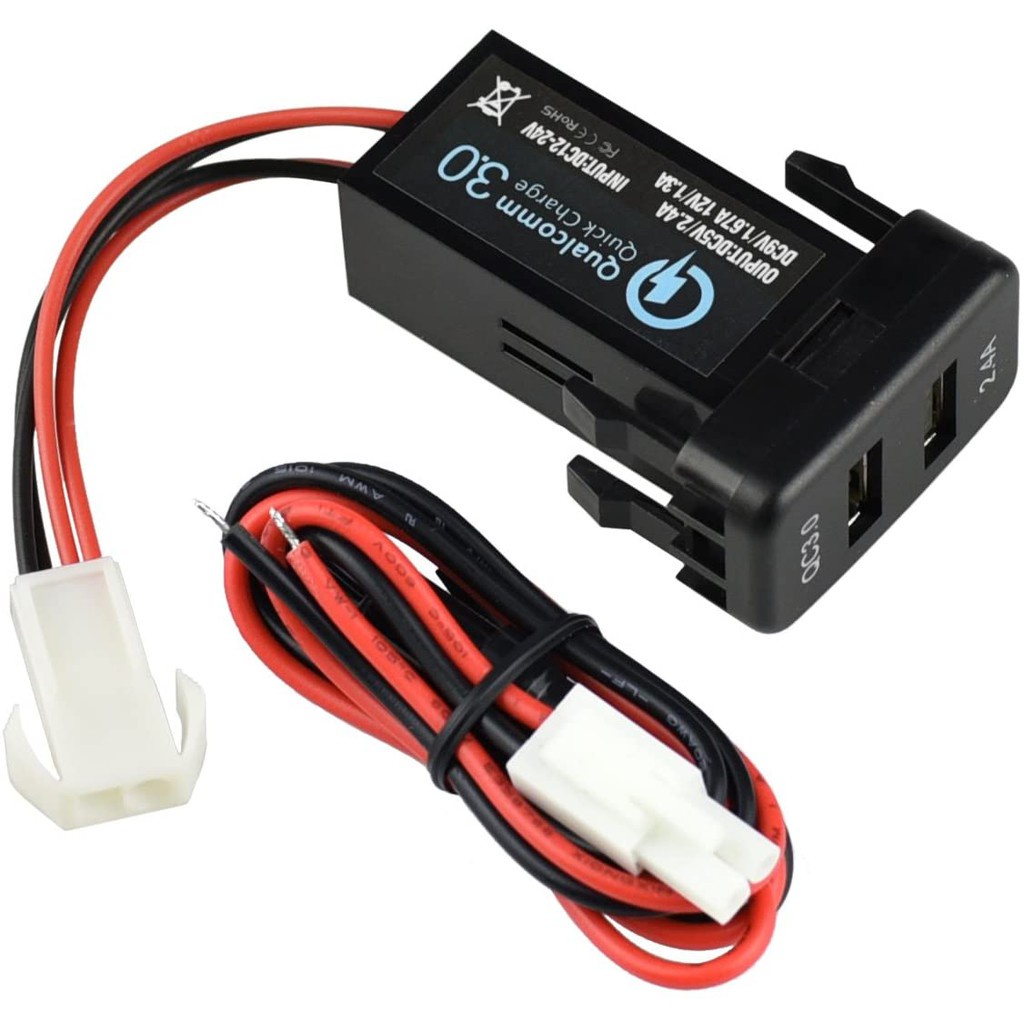 Củ sạc nhanh cổng USB 3.0 & 2.4A cho xe hơi Toyota