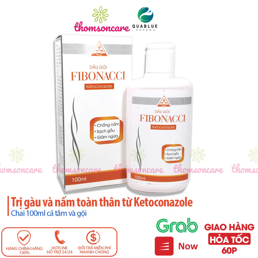 Dầu gội ngăn ngừa gầu Fibonacci chai 100ml - sạch gàu, hết ngứa từ ketoconazole