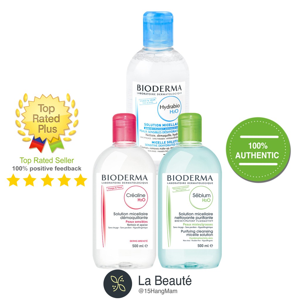 Nước Tẩy Trang Bioderma H20 Hồng, Xanh Lá, Xanh Dương [100ml ~ 500ml]Hồng 500ml | BigBuy360 - bigbuy360.vn