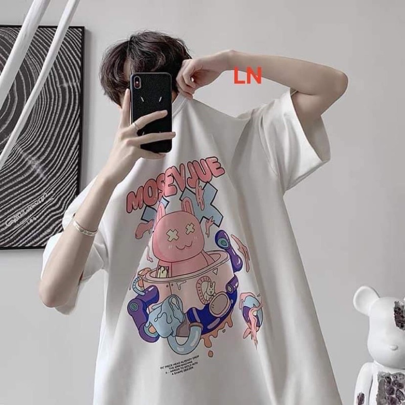 Áo phông thỏ hồng xx MOSEV chất su DA6