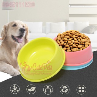 Bát nhựa hình tròn nhiều màu cho chó mèo - Cutepets