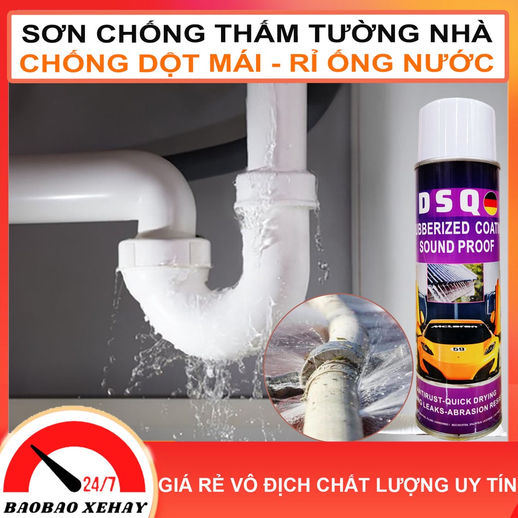 [XỊN] Bình Xịt Chống Thấm Tường - Sơn Chống Thấm - Keo Chống Dột Mái Tôn - Ngói, Bể Cá, Đường Ống Rỉ Nước - WW 700ML