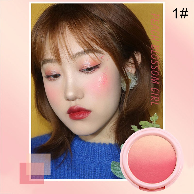 1 Pcs Ombre Face Blush Natural Makeup Blusher Powder Cheek Face 3D Contour Brighten Blush