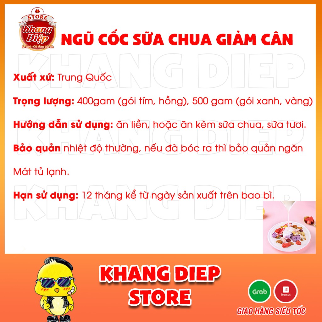 400 gam ngũ cốc sữa chua giảm cân