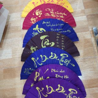 QUẠT VẢI THƯ PHÁP CAO CẤP (xòe rộng 50cm)