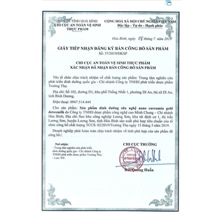 [900g tặng 150g date 2026] Sữa nghệ nano curcumin gold