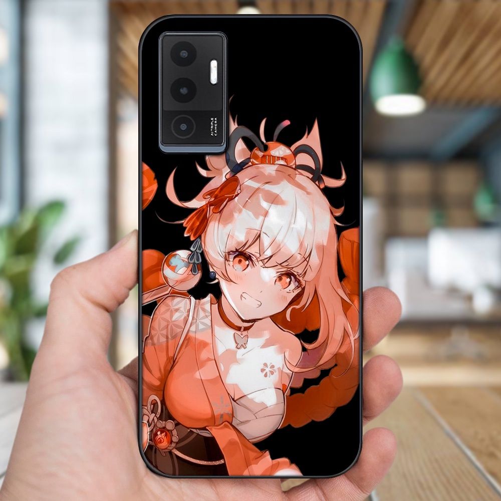Ốp lưng Vivo V23e viền đen in hình Yoimiya Genshin Impact