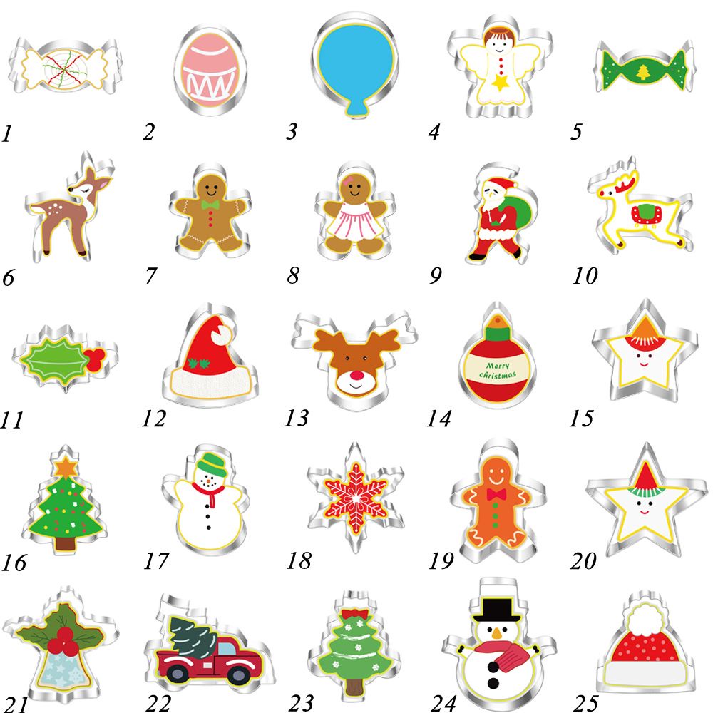Khuôn Cắt Làm Bánh Quy Bằng Thép Không Gỉ Hình Chủ Đề Giáng Sinh