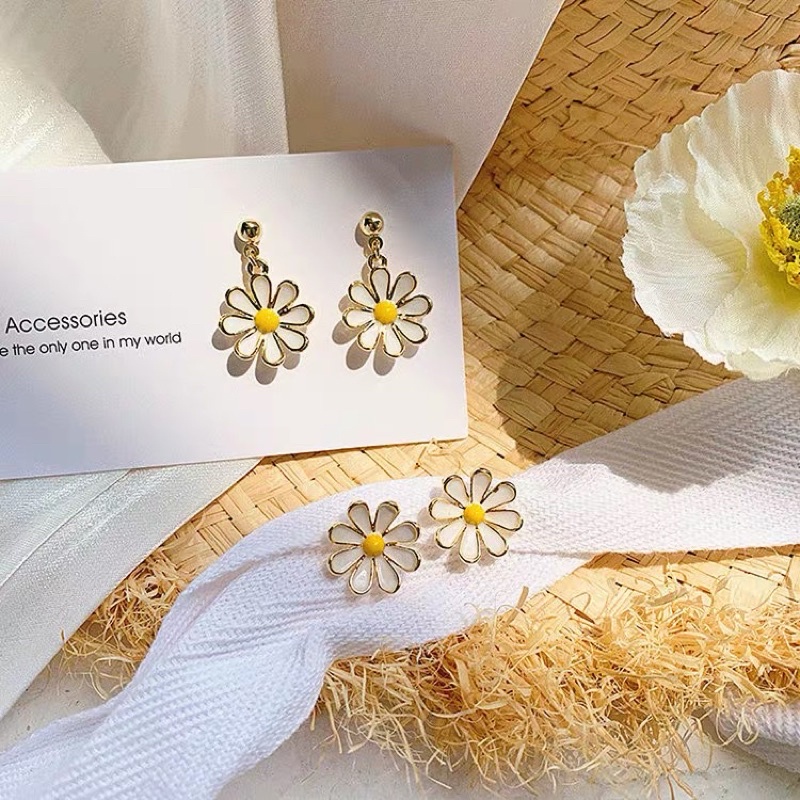 Bông tai xi mạ hoa cúc các loại